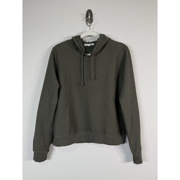Threads 4 Thought Women’s Green Olive Ribbed Pullover Hoodie Size L Organic - Picture 5 of 9